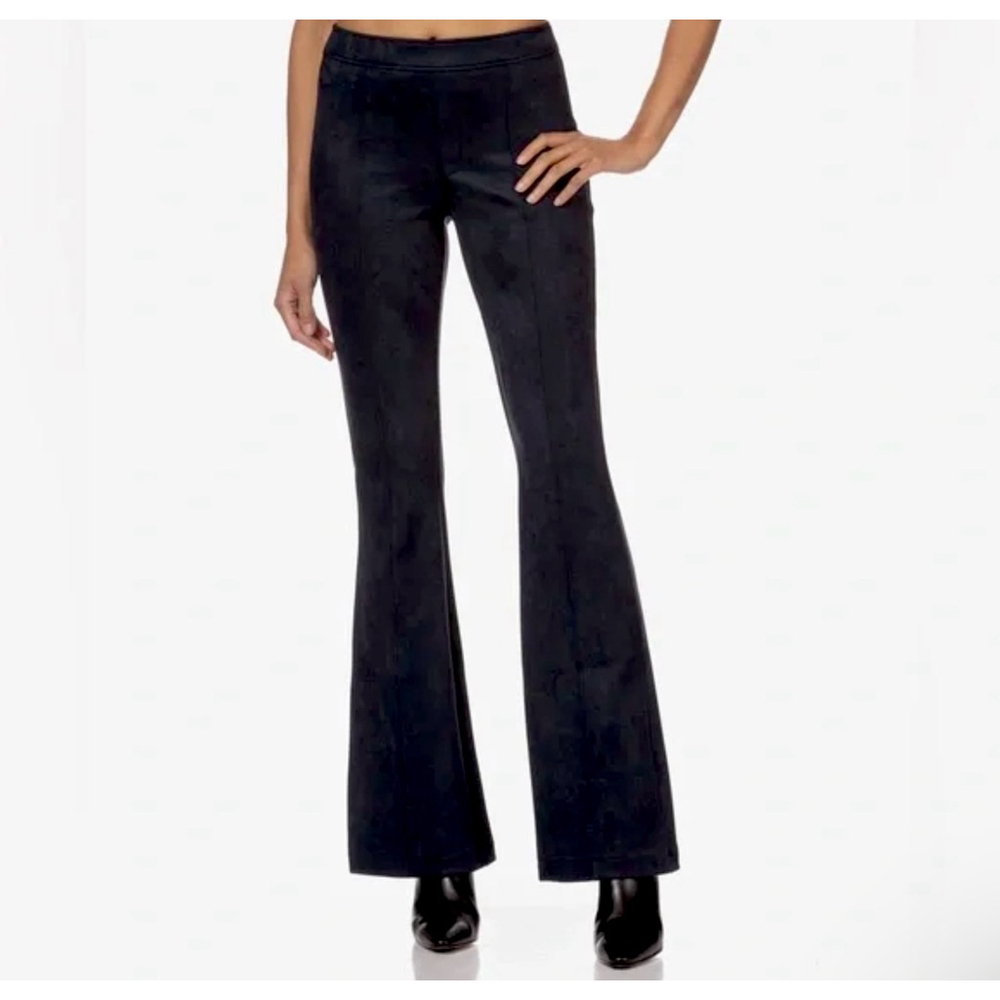 Anthropologie x First and I Firoma Flared Pants Vegan Suede Black Size M